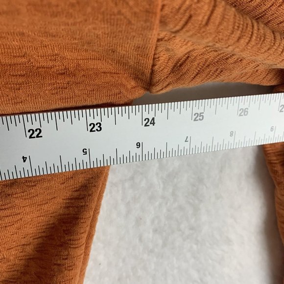 Devotion By Cyrus Hoodie Women M Orange Knit Construction Pullover Stretch 6401 - Picture 6 of 8